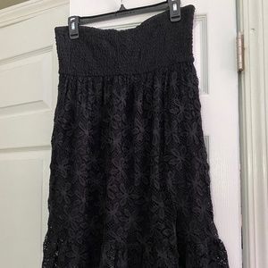 Black Lace Strapless Dress or Cover Up